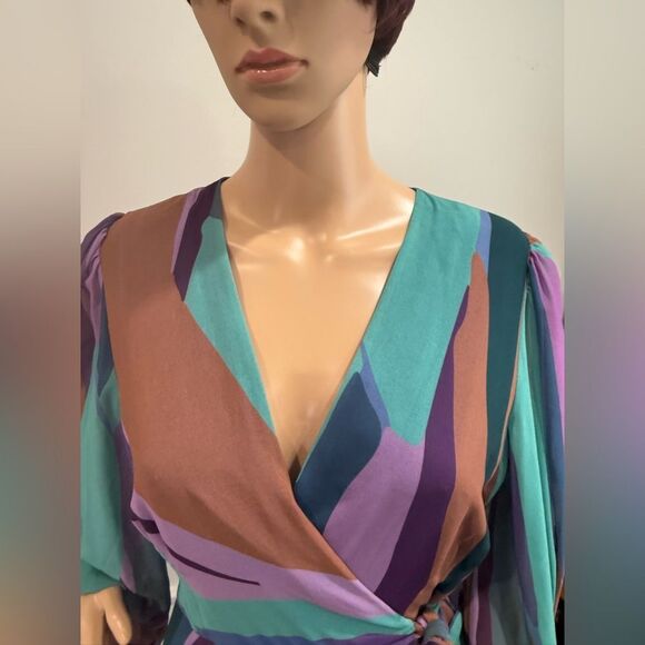 Hutch Multicolor Maxi Geo Wrap Dress - Picture 8 of 11